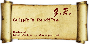 Gulyás Renáta névjegykártya